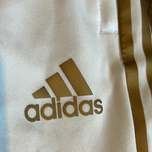 Adidas White & Gold Stripes Track Pants - Picture 2 of 5